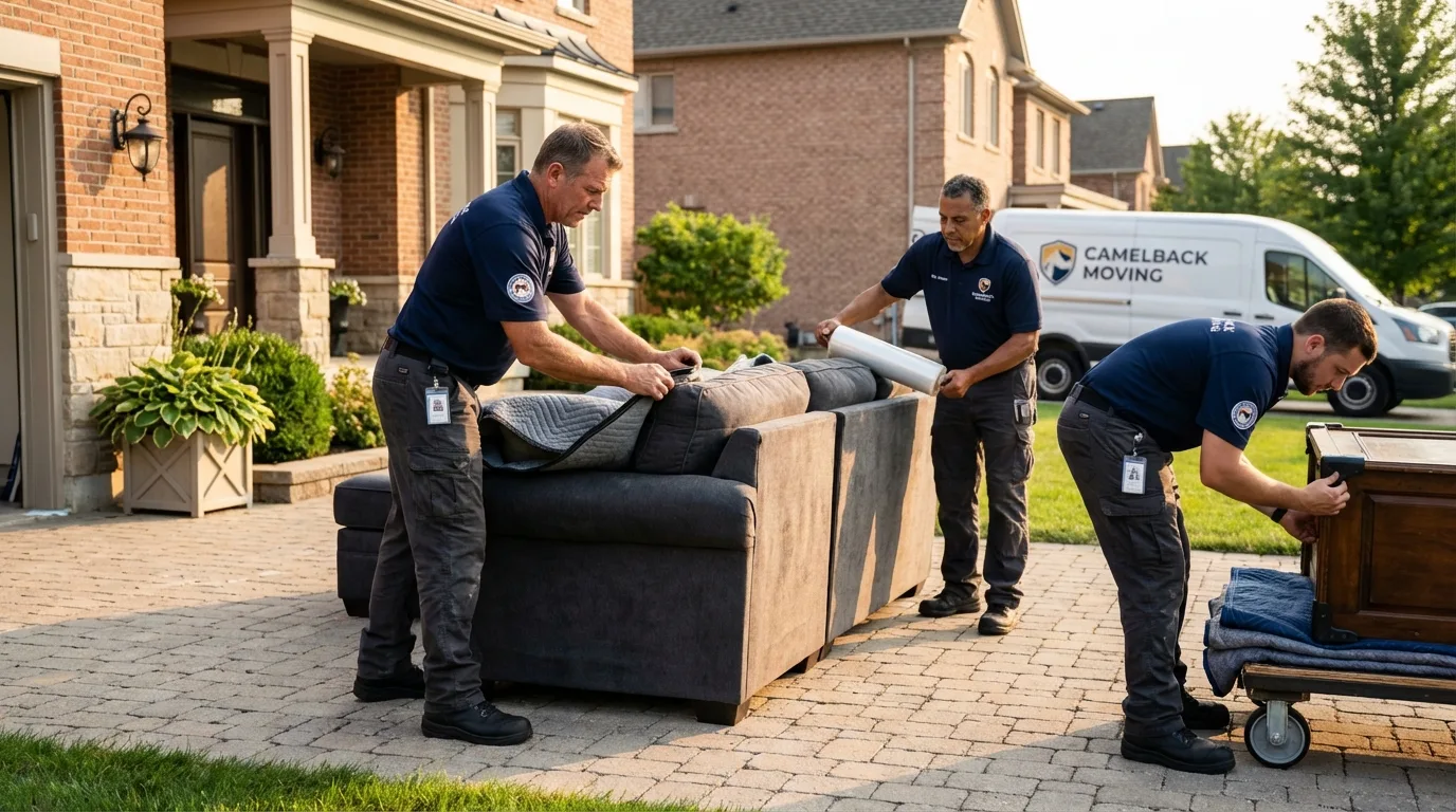 Large estate moving crew wrapping furniture in Catlettsburg, KY