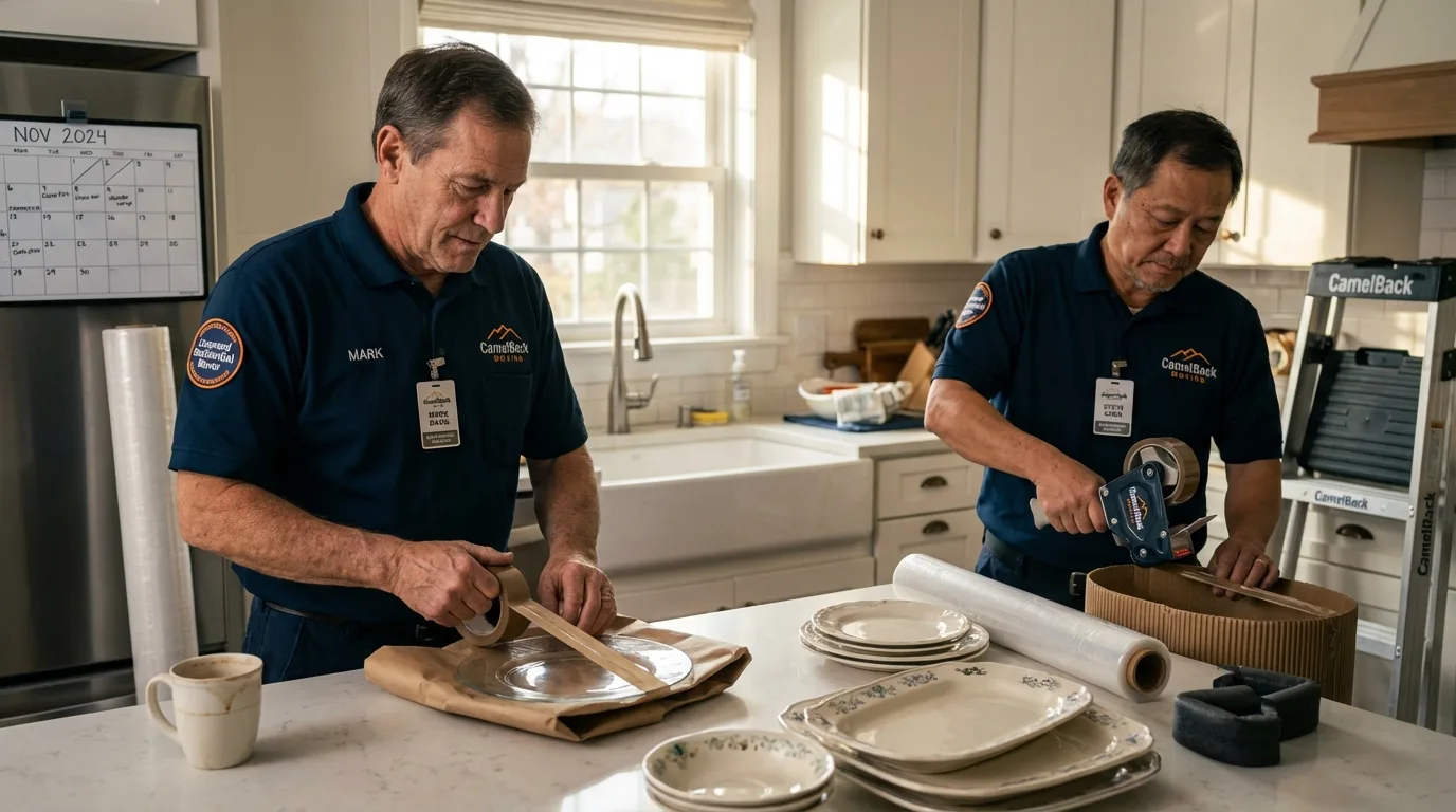 Professional crew packing kitchen dishware in Catlettsburg, KY